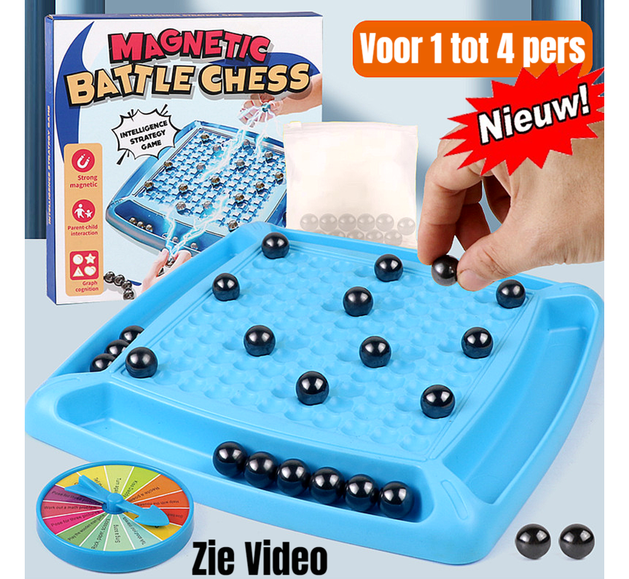 Allernieuwste.nl® NIEUW Spel Magnetic Battle Chess voor 1 tot 4 Personen - Logisch Nadenken - Vanaf 9 - 99 jaar - Multiplayer Gezelschapsspel