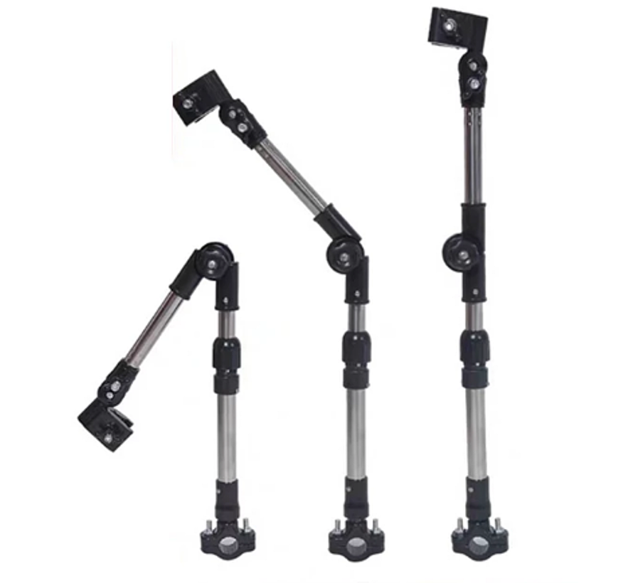Allernieuwste.nl® Knikbare Paraplu Houder Parasol Connector voor Rolstoel, Scootmobiel, Scooter, Kinderwagen - 46 cm - Zwart