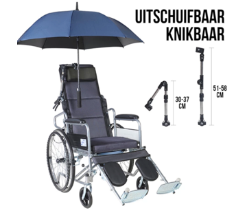 Allernieuwste.nl Uitschuifbare Knikbare Paraplu Houder - 51-58 cm - Zwart