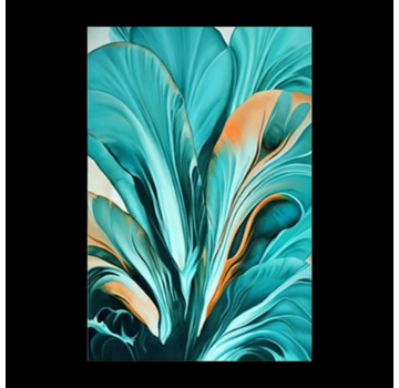 Allernieuwste.nl Canvas Schilderij Veren Bladeren - 50 x 70 cm