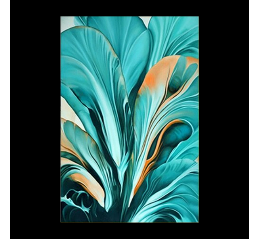 Allernieuwste.nl® Canvas Schilderij * Veren Bladeren * - Kunst Poster - Abstract - kleur - 50 x 70 cm