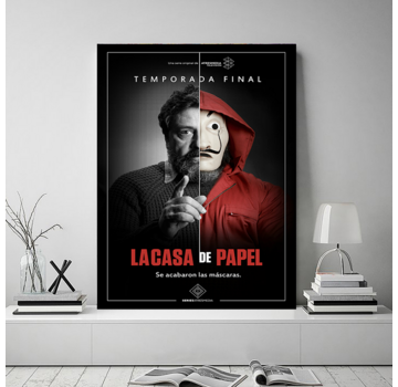 Allernieuwste.nl Canvas Schilderij 2-luik La Casa De Papel - 2st 42 x 30 cm
