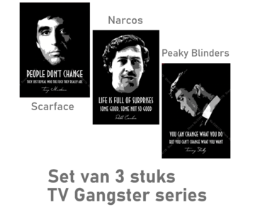 Nieuw Canvas Schilderij 3-luik TV Film Gangster Series - 3st 42 x 30 cm