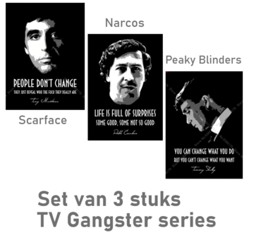 Allernieuwste.nl Canvas Schilderij 3-luik TV Film Gangster Series - 3st 42 x 60 cm