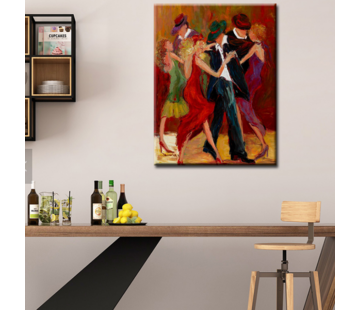 Allernieuwste.nl Canvas Schilderij Latijnse Latin Dansers - 50 x 70 cm