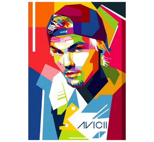 Allernieuwste.nl Allernieuwste.nl® Canvas Schilderij * DJ en muziekproducent AVICII * - Modern - kleur - 50 x 75 cm