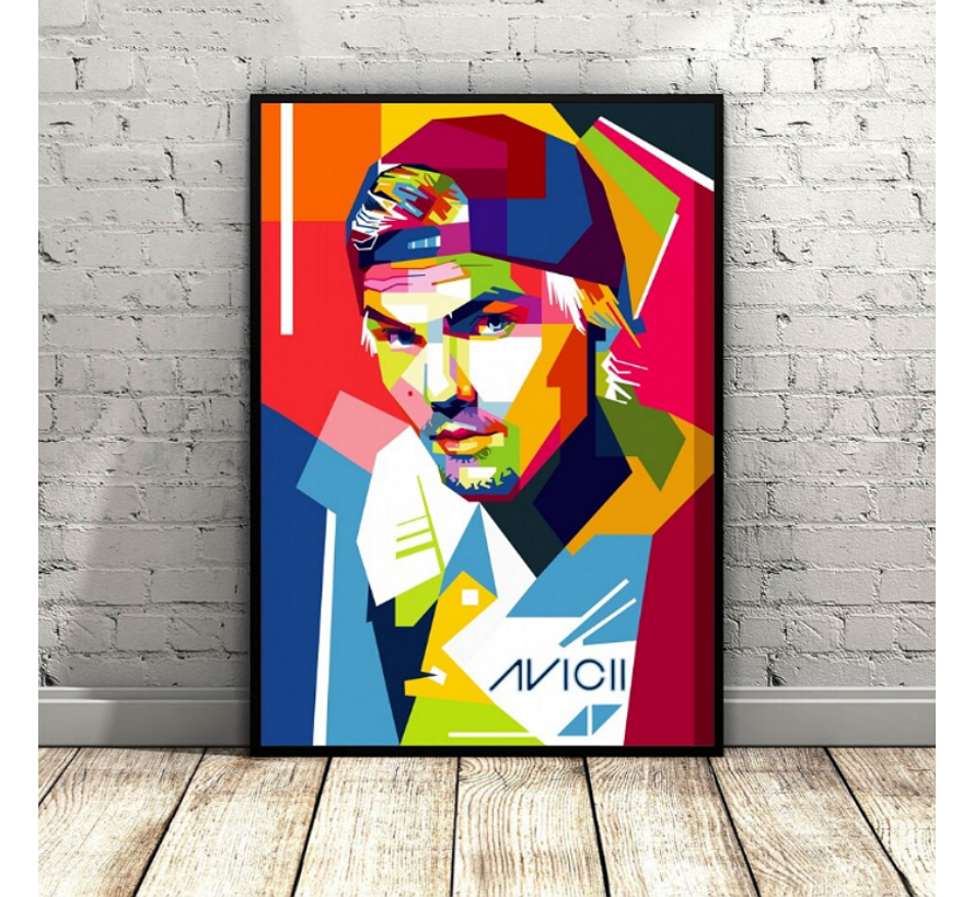 Allernieuwste.nl® Canvas Schilderij * DJ en muziekproducent AVICII * - Modern - kleur - 50 x 75 cm