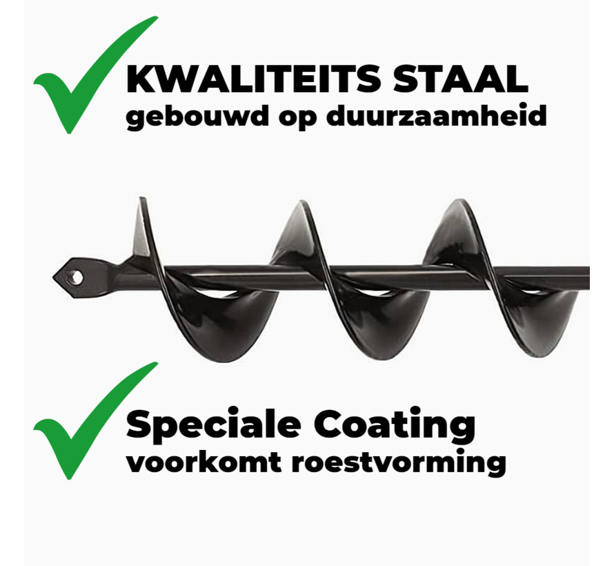 Allernieuwste.nl® Grondboor voor Boormachine Staal ø40 mm x 45 cm Bollenboor Bollenpoter Grond Boor Slangenboor - Staal 40 x 450 mm %%