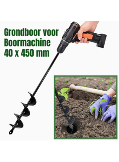 Allernieuwste.nl Grondboor voor Boormachine - Staal ø40 mm x 45 cm