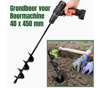 Allernieuwste.nl Grondboor voor Boormachine - Staal ø40 mm x 45 cm