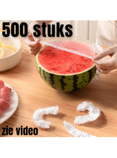 Allernieuwste.nl 500 stuks Elastische Afdekfolie Voedselhoes XL - Transparant - tot max 42 cm