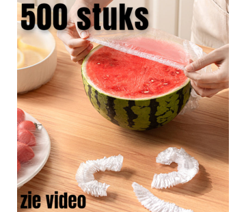 Allernieuwste.nl 500 stuks Elastische Afdekfolie Voedselhoes XL - Transparant - tot max 42 cm