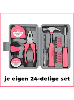 Allernieuwste.nl 24-delige Gereedschapsset voor Dames - Roze