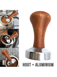 Allernieuwste.nl Koffie Tamper - Hout en Aluminium- 58 mm