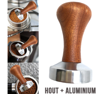 Allernieuwste.nl Koffie Tamper - Hout en Aluminium- 58 mm