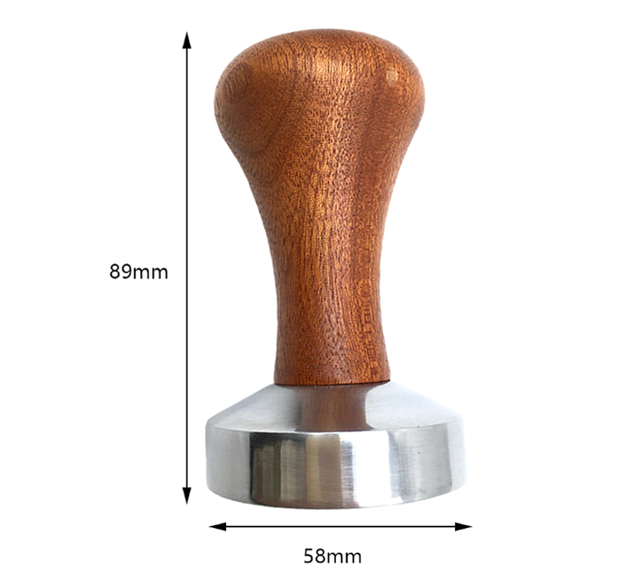 Allernieuwste.nl® Koffie Tamper Koffieverdeler 58mm - Hout en Aluminium - Barista Espresso Leveler Koffie Verdeler - 58 mm