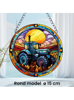 Allernieuwste.nl Ronde Raamhanger Raamdecoratie Tractor Boerenbedrijf - 15 cm