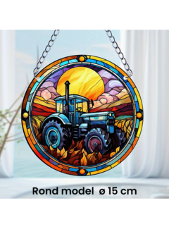 Nieuw Ronde Raamhanger Raamdecoratie Tractor Boerenbedrijf - 15 cm