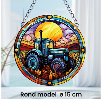 Allernieuwste.nl Ronde Raamhanger Raamdecoratie Tractor Boerenbedrijf - 15 cm