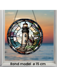 Nieuw Ronde Raamhanger Raamdecoratie Vuurtoren met Ketting - 15 cm