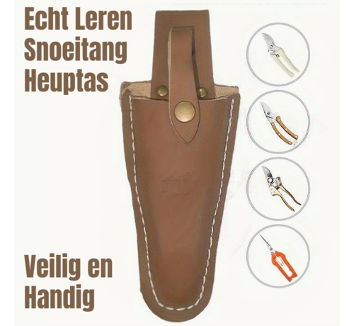 Allernieuwste.nl Allernieuwste.nl® Beschermende Tanghouder Heuptas voor Snoeischaar Tuin Gereedschap Opberg Tas - ECHT LEER Holster voor Veilig Opbergen Snoeischaar - Transparant - Leder - Bruin %%