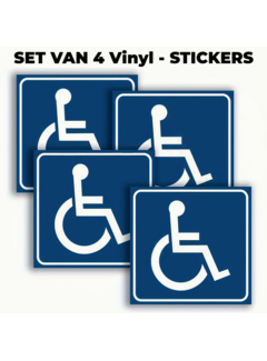 Allernieuwste.nl 4 STUKS Vinyl Stickers Rolstoel Toegankelijk Deursticker - Blauw *