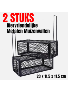 Allernieuwste.nl 2x Metalen Diervriendelijke Muizenval - Zwart