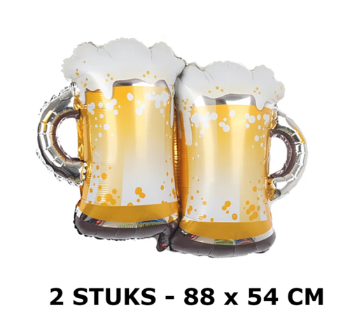 Allernieuwste.nl Allernieuwste.nl® 2 STUKS Opblaasbare Bier Glazen - Bierpullen - Feest - Folie Helium Ballon Bier glas - 2 Stuks