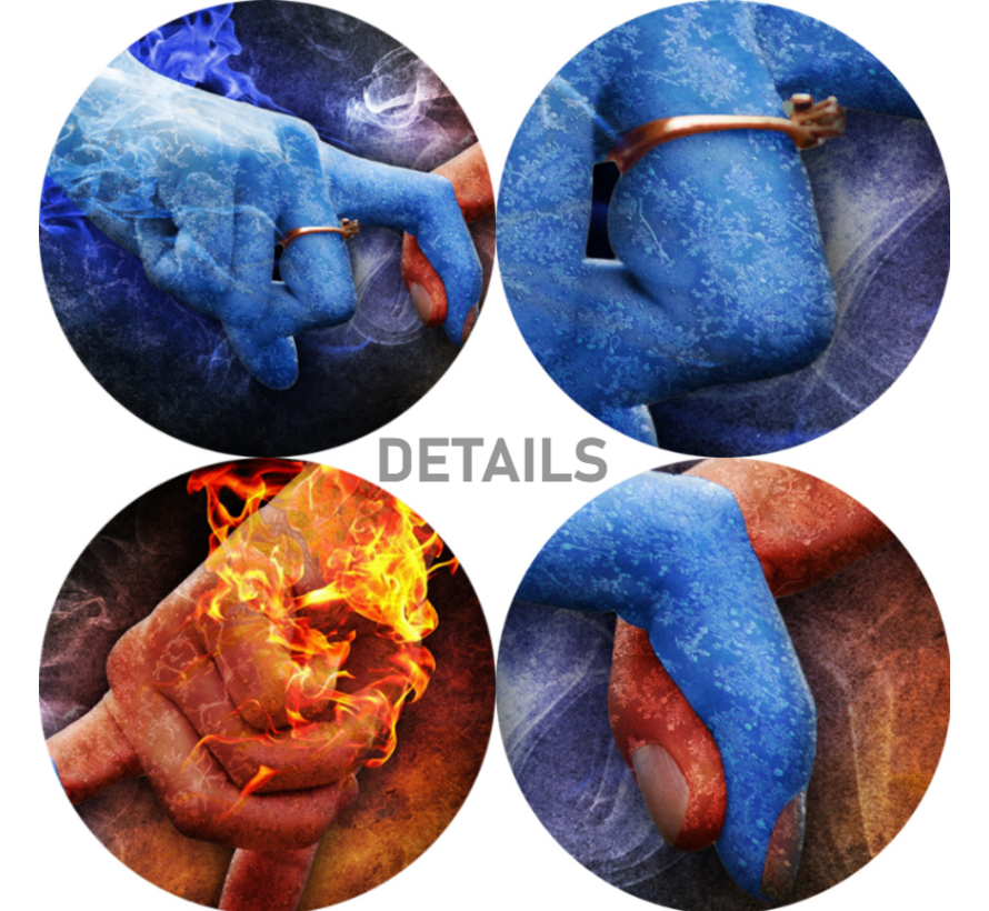 Allernieuwste.nl® Canvas Schilderij * Echte Liefde met IJs en Vuur * - Pop Graffiti - Kleur - 50 x 100 cm