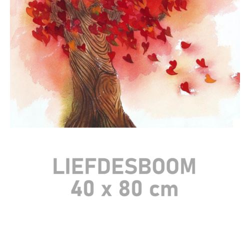 Allernieuwste.nl Allernieuwste.nl® Canvas Schilderij * Liefdesboom met Hartjes * - Romantisch Pop Graffiti - Kleur - 40 x 80 cm