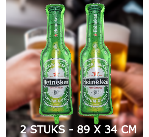 Allernieuwste.nl Allernieuwste.nl® 2 STUKS Opblaasbare Heineken Fles Ballonnen - Heineken bierfles - Feest - Folie Helium Ballon Bier fles - 2 Stuks