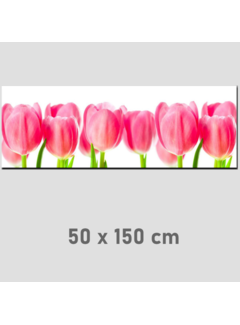 Allernieuwste.nl Canvas Schilderij Rose Tulpen Pink Tulips - 50 x 150 cm