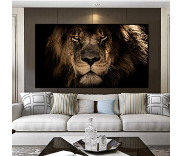 Allernieuwste.nl Canvas Schilderij Leeuwenkop - 50 x 90 cm