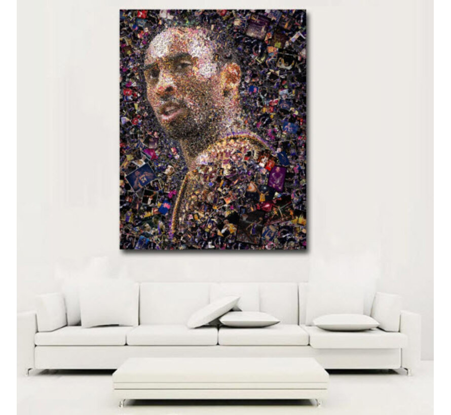 Allernieuwste.nl® Canvas Schilderij Basketbal Kobe Bryant - Kunst - Poster - Sport - 50 x 70 cm - Kleur