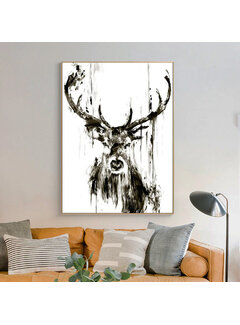 Allernieuwste.nl Canvas Schilderij Abstract Edelhert - 40 x 60 cm
