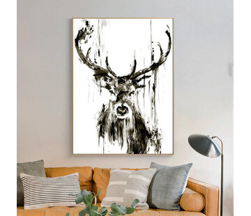 Allernieuwste.nl Canvas Schilderij Abstract Edelhert - 40 x 60 cm