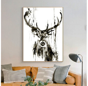 Allernieuwste.nl Canvas Schilderij Abstract Edelhert - 40 x 60 cm
