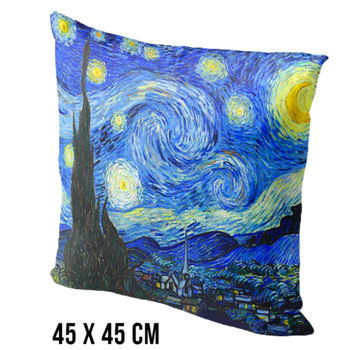 Allernieuwste.nl Kussenhoes The Stary Night Sterrennacht Vincent Van Gogh - 45 x 45 cm