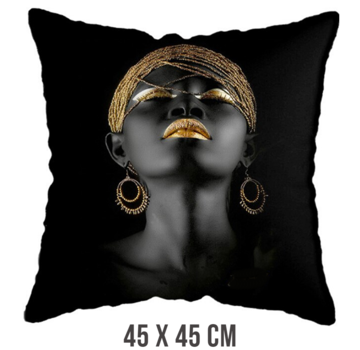 Nieuw Kussenhoes Afrikaanse Vrouw met Gouden Sieraden - 45 x 45 cm