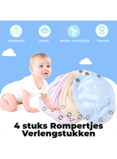 Allernieuwste.nl 4 Stuks Baby Romper Verlengstuk voor Jongens en Meisjes **