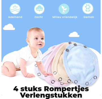 Allernieuwste.nl 4 Stuks Baby Romper Verlengstuk voor Jongens en Meisjes **