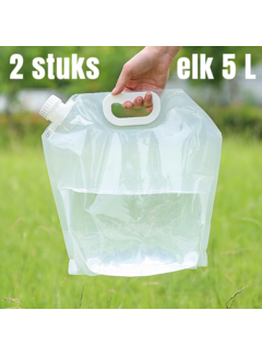 Allernieuwste.nl 2 STUKS Waterzakken 5 Liter Camping Outdoor Opvouwbare Draagbare Waterzak