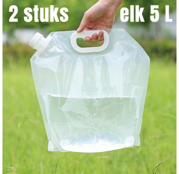 Allernieuwste.nl 2 STUKS Waterzakken 5 Liter Camping Outdoor Opvouwbare Draagbare Waterzak