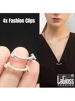 LaGloss 4 STUKS Kledingspelden - Goud en Zilver Strass & Glad *