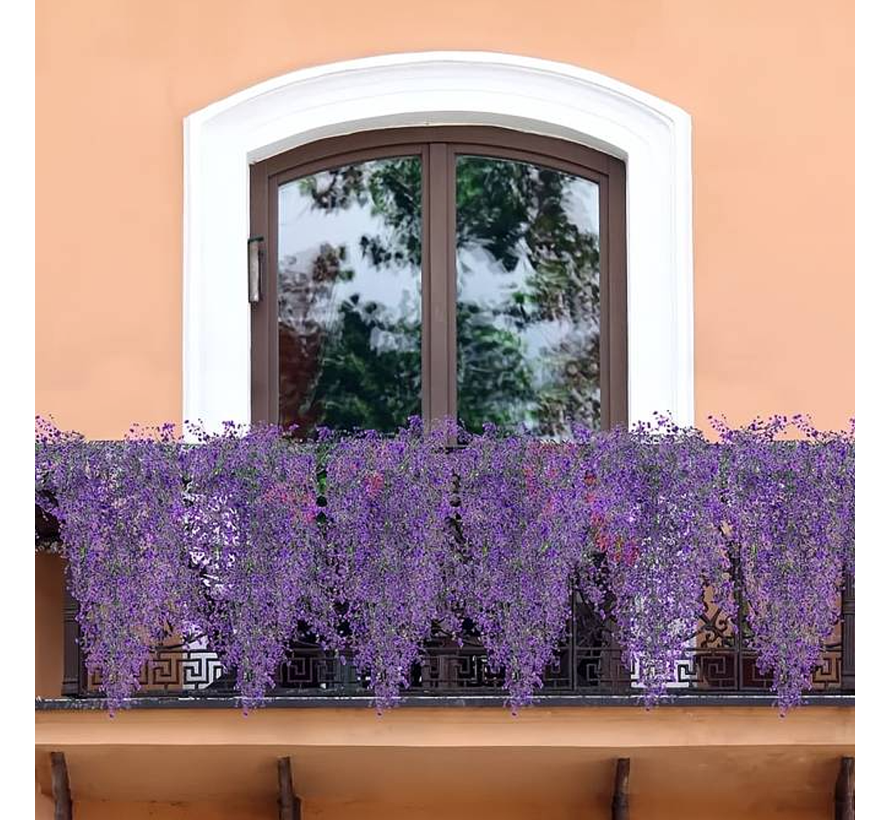 Allernieuwste.nl® 2 STUKS Hangende Kunstplanten Bloemen voor Terras Veranda Balkon UV-Bestendig 80 cm Kleur Paars %%