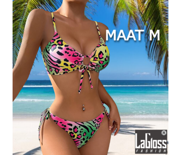 LaGloss Neon Panterprint Bikini set - Maat M