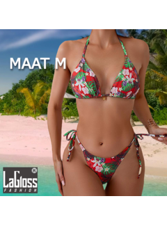 LaGloss Tropische Bloemenprint Bikini set - Maat M