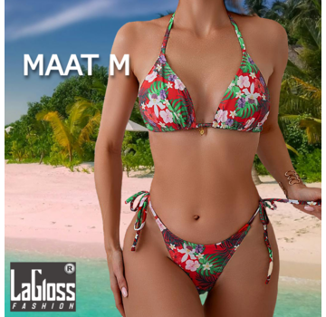 LaGloss Tropische Bloemenprint Bikini set - Maat M