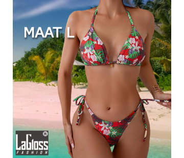 LaGloss Tropische Bloemenprint Bikini set - Maat L