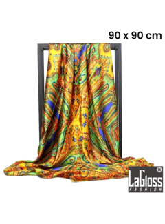 LaGloss Luxe Gouden Paisley Vintage Sjaal - 90 x 90 cm